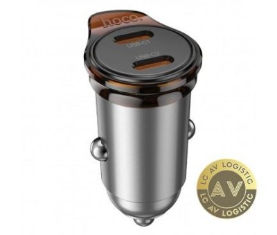 Incarcator Auto HOCO NZ16B 45W 3A 2 x USB-C Gri foto