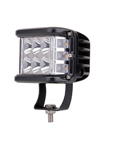 Proiector LED Auto Offroad Bicolor, alb si galben, 12-24V, 45W, cu functie stroboscop, spot beam 30 grade