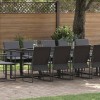 VidaXL Set de masă pentru grădină 15 pcs Negru Oțel