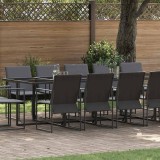 vidaXL Set de masă pentru grădină 15 pcs Negru Oțel