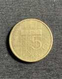 Moneda 5 guldeni 1989 Olanda