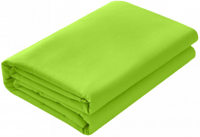 Cearsaf de pat cu elastic din bumbac ranforce 100%, densitate 120 g/mp, Verde, 90/200cm foto