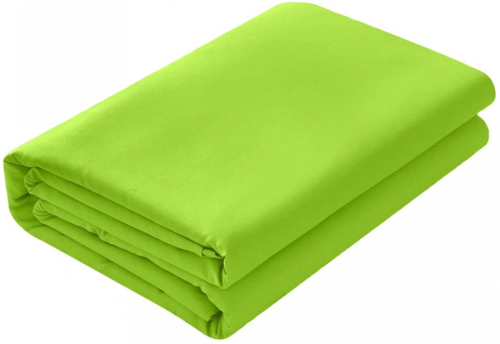 Cearsaf de pat cu elastic din bumbac ranforce 100%, densitate 120 g/mp, Verde, 90/200cm