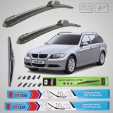 Cumpara ieftin Ștergătoare BMW Seria 3 E91 (2005&ndash;2008) Flat | Set Complet &ndash; TeamCar&reg;
