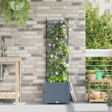 VidaXL Ghiveci de grădină cu trellis gri deschis 40x40x143 cm