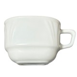 Set 6 Cesti Cafea Patrate Suprapozabile Opal Alb 200ml Eljado DNC40096
