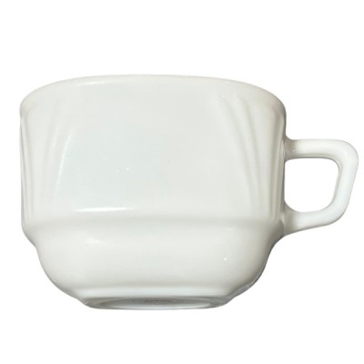 Set 6 Cesti Cafea Patrate Suprapozabile Opal Alb 200ml T300 Eljado DNC40096 foto