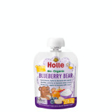 Piure Bio din Afine, Mere si Banane cu iaurt Blueberry Bear, 85g, Holle