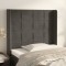 vidaXL Tăblie de pat cu aripioare gri &icirc;nchis 83x16x118/128 cm catifea 3119611