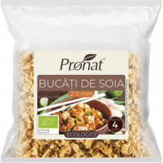 Bucati de soia bio 2-5mm, 200g proteina vegetala texturata TVP Pronat