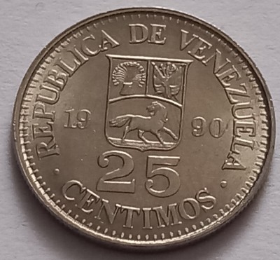 Venezuela , 25 Centimos 1990 foto