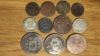 Start colectie 3 incepatori- 11 monede diferite secolul 19 - starea din imagini foto