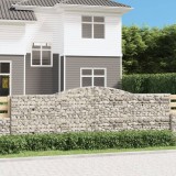 Cosuri gabion arcuite 25 buc. 400x30x120/140cm fier galvanizat GartenMobel Dekor, vidaXL