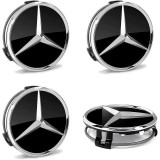 Set 4 Capace Jante Aliaj Mercedes-Benz 75mm, Negre