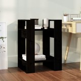 vidaXL Bibliotecă/Separator cameră negru 41x35x57 cm lemn masiv pin