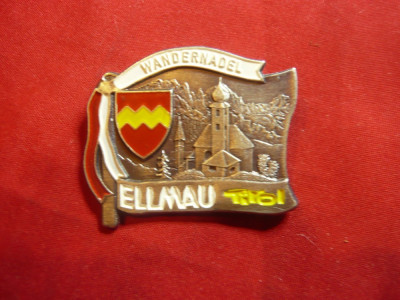 Insigna Turistica Ellmau - Tirol Austria ,L=3,5 cm ,metal si email foto