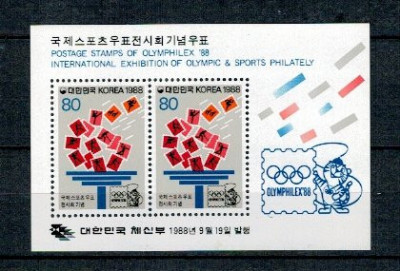 Korea Sud 1988 - Olymphilex, Jocurile Olimpice, colita neuzata foto