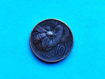 10 Centesimi 1924 Italia-stare buna! foto