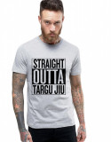 Cumpara ieftin Tricou barbati gri cu text negru - Straight Outta Targu Jiu - S, THEICONIC