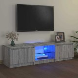 vidaXL Comodă TV cu lumini LED, gri sonoma, 140x40x36 cm
