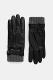 BOSS mănuși de piele culoarea negru, 50548796