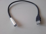 Mini lampă USB cu braț flexibil pentru laptop PC tastatură birou, cap metalic