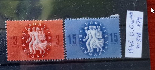 TS21 - Timbre serie Ungaria - Magyar posta 1946 Mi878 879