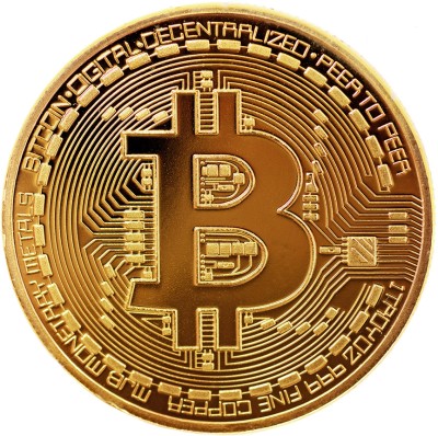 Moneda Bitcoin, aurie foto