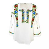 Cumpara ieftin Bluza Tip Ie Alba cu Motiv Floral Multicolor - BMG26
