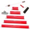 Set 5 gletiere profesionale, inox, 25, 40, 60, 80, 100 cm, suport, maner telescopic 0.8-1.4 m, rola gletuit, Strend Pro