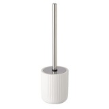 Perie pentru wc, cu suport ceramic, alb/arginitiu, 38 x 10 cm, Oem