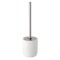 Perie pentru wc, cu suport ceramic, alb/arginitiu, 38 x 10 cm