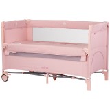 Cumpara ieftin Patut pliabil Chipolino Relax pink marshmallow linen cu laterala culisanta