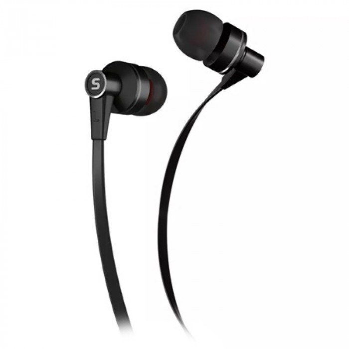 Casti in ear Sencor, Wired, jack 3.5 mm, microfon, 16000 Hz, 103 dB, fir 120 cm, Black