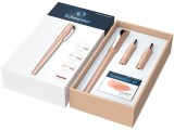 Set Schneider Callissima stilou caligrafie cu 2 capete de scriere si 6 rezerve cerneala,corp Apricot