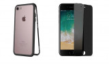 Husa Apple iPhone 8 Plus Magnetica,spate din sticla securizata+folie privacy, Transparent