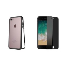 Husa Apple iPhone 8 Magnetica,spate din sticla securizata+folie privacy