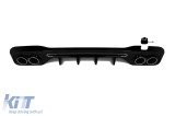 Difuzor tip C43 cu capete cromate potrivit pentru bara spate A Design pentru Mercedes C-Class W206 sedan, S206 break dupa 2021, lac negru cu garnitura