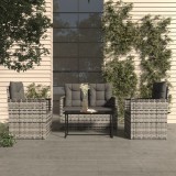 vidaXL Set mobilier de exterior cu perne, 4 piese, gri, poliratan 319197