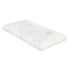 Saltea ortopedica, Pentru patut, 160x80x9 cm, Din sisal, cocos si spuma de memorie, Cu husa cu Aloe vera, Alb, YappyKids, YappyM foto