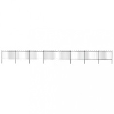 Gossi gard de gradina cu varf curbat, negru, 13,6 m, otel