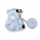 Ham Pufos pentru Pisici și C&acirc;ini Mici cu Lesă, Bleu