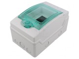 Carcasă pentru aparatură modulară IP65, gri deschis, 4 module
