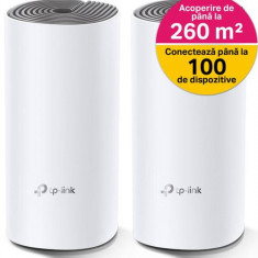 Sistem Wireless Mesh TP-Link Deco E4, Dual Band, 1200 Mbps, 2 Pack (Alb)