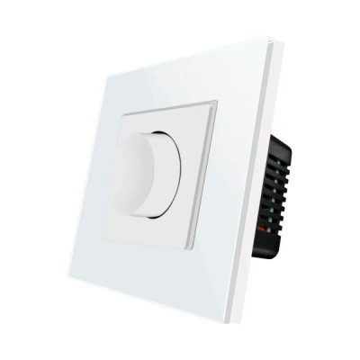 Variator de tensiune Luxion LXD-MP-DM01GF-W, incastrat, 500W, rama din sticla inclusa, alb foto
