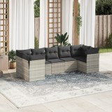 Gossi set canapele de gradina cu perne, 7piese gri deschis poliratan