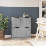 vidaXL Servante, 2 buc., gri sonoma, 30x30x70 cm, lemn prelucrat