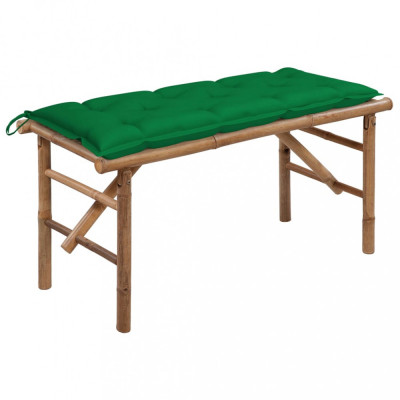vidaXL Bancă de grădină pliabilă cu pernă, 118 cm, bambus 3063869 foto