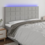 Cumpara ieftin Tăblie de pat cu LED, gri deschis, 180x5x118/128 cm, textil