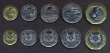 SINGAPORE █ SET COMPLET DE MONEDE █ 5, 10, 20, 50 Cents, 1 Dollar █ 2013 █ UNC, Asia